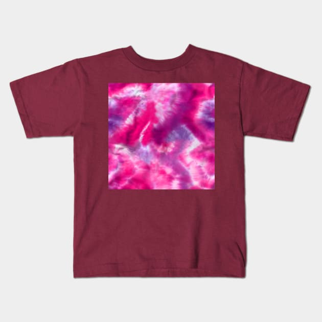 Vibrant Pink Tie-Dye Kids T-Shirt by Carolina Díaz